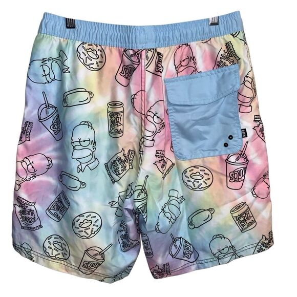Neff x The Simpsons Homer Donuts tie-dye swim trunks - S - Picture 2 of 4